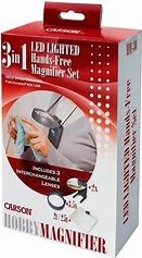 Carson Hands-Free LED Magnifier Set with 3 Interchangeable Lenses